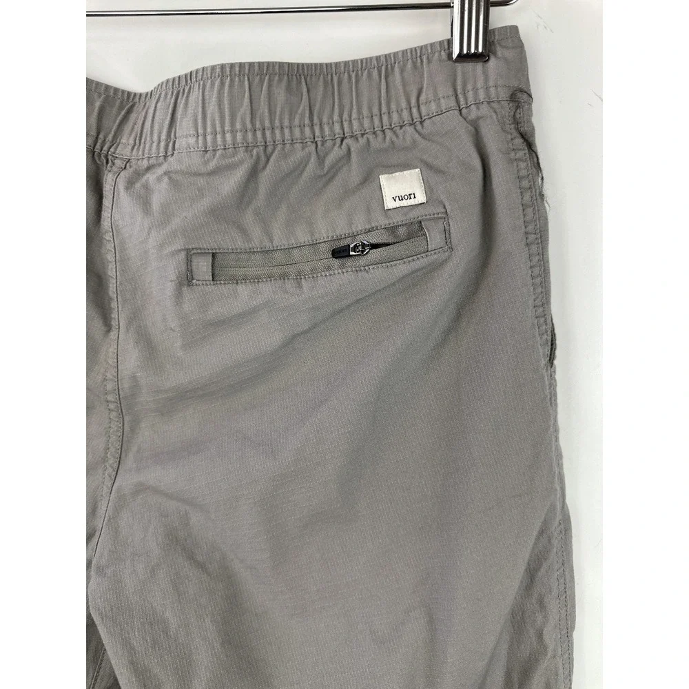Vuori Climber Ripstop Pants Drawstring Stretch Elastic Waist Gray Tan Small - Picture 10 of 13